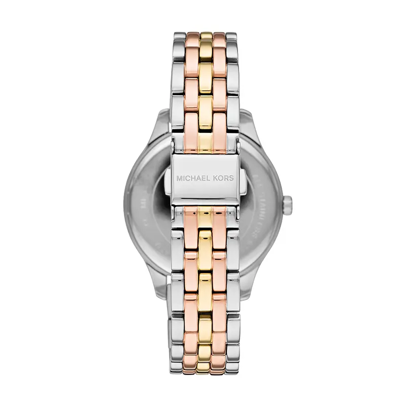 Michael Kors Lexington White Dial Tri-tone Ladies Watch- MK6642